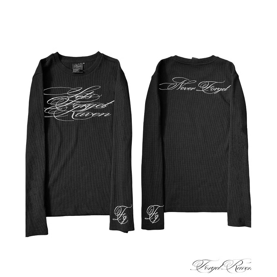 Minimalist Dark Retro Y2K Print High Street Trendy Long Sleeve Unisex Top